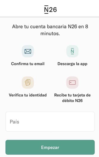 Apertura de la cuenta N26
