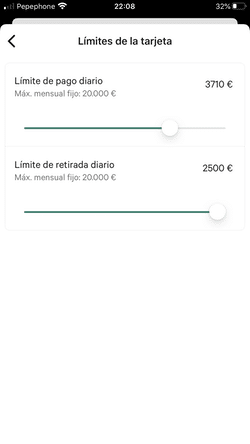 Límites de la tarjeta N26