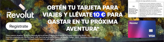Promoción Revolut 10€ gratis, mejor tarjeta para viajar