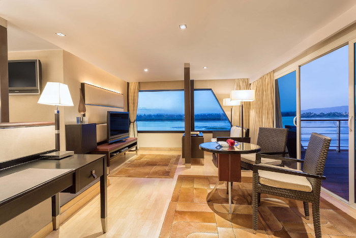 Suite del crucero por el Nilo 5 estrellas gran Lujo Oberoi Zahra