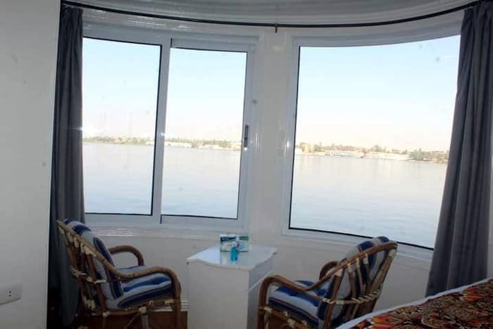 vista panorámica desde la cabina de la Dahabiya