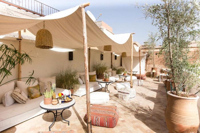 Mejores riads de Marrakech de precio medio. Rias Farhan, azotea