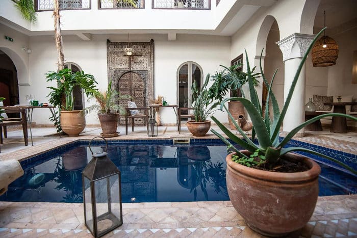 Mejores riads de Marrakech de precio medio. Rias Farhan, piscina