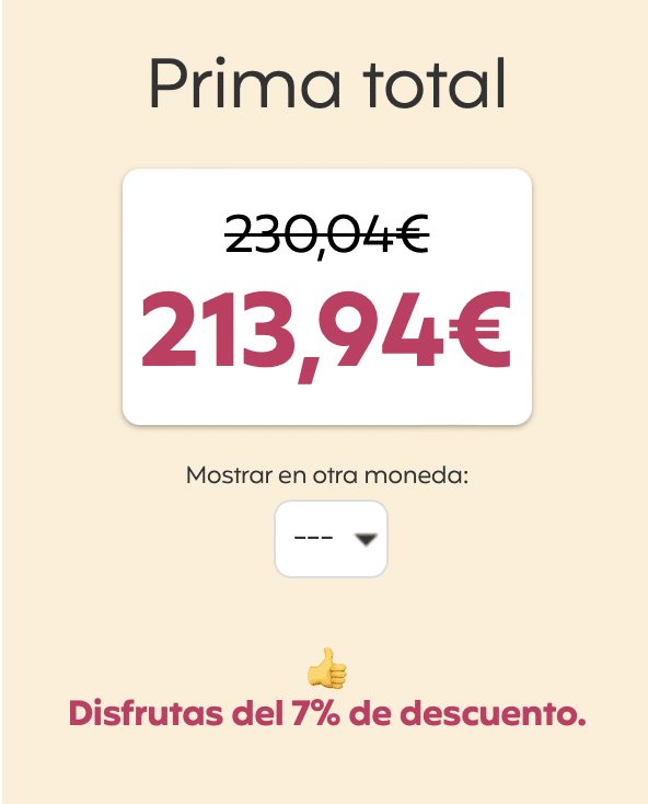 Precio de la póliza Chapka con descuento