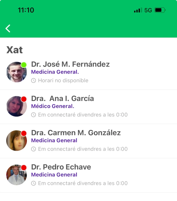 Chat médico de la app de Mondo, una vez contratas tu seguro con descuento